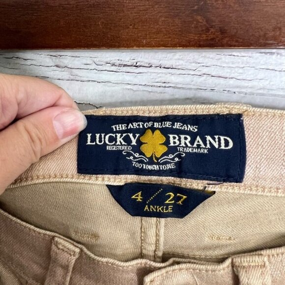 Lucky  Brand Charlie Skinny Jeans size 4/27 gold brown - Picture 5 of 9